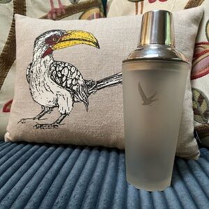 Grey Goose 3 Piece Frosted Glass Cocktail Drink Martini Shaker Mixer.